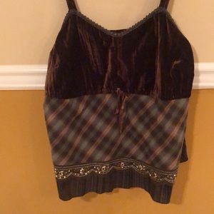 Velour and cotton camisole